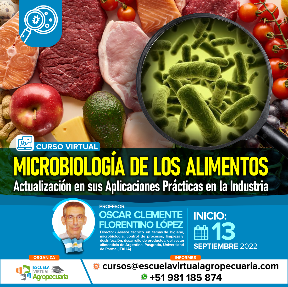 Curso Virtual: Microbiología de los Alimentos - Actualización en sus Aplicaciones Prácticas en la Industria